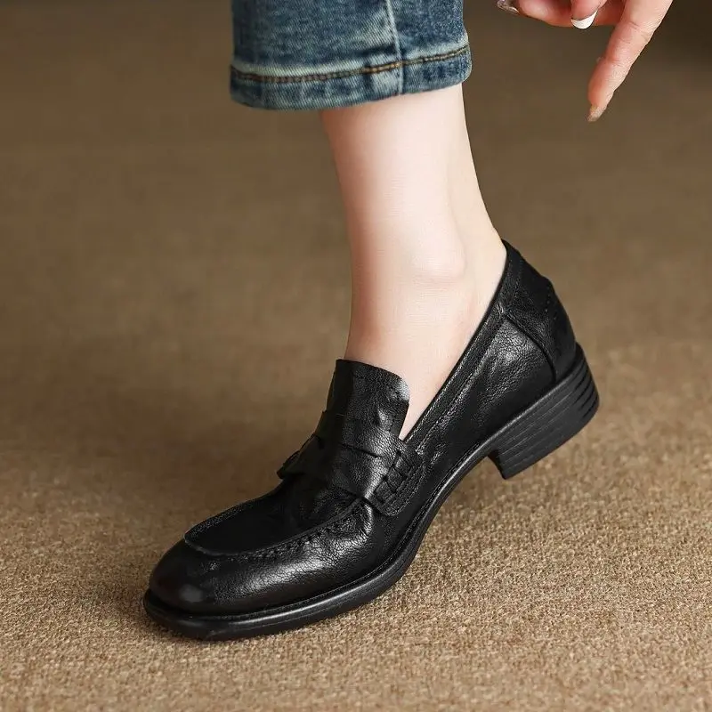 Туфли женские с квадратным носком, лоферы, без застежки, винтажные, повседневная прогулочная обувь, Натуральная Воловья кожа, плоская подошва, на весну
Туфли женские с квадратным носком, лоферы, без застежки, винтажные, повседневная прогулочная обувь, Натуральная Воловья кожа, плоская подошва, на весну