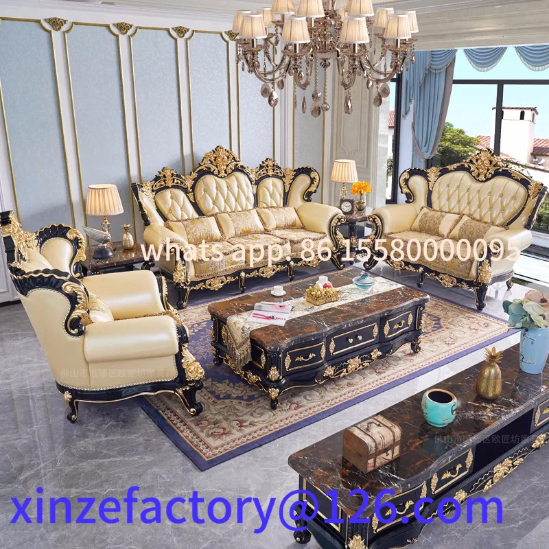 Customizable European leather sofa 123 combination villa living room first layer cowhide 
Customizable European leather sofa 123 combination villa living room first layer cowhide