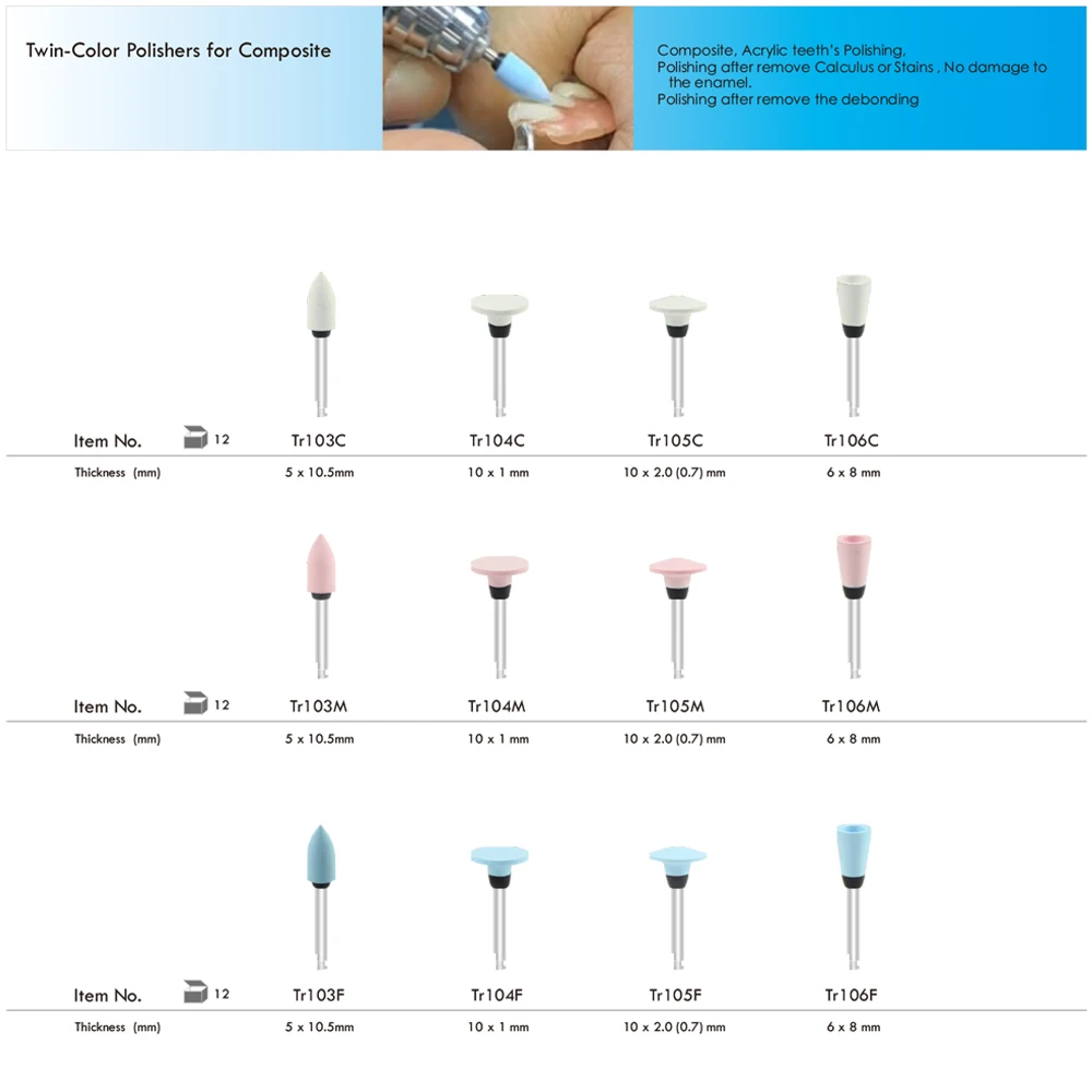 60pcs Dental Twin Color Silicon Rubber Composite Polishers Low Speed for Composite Acrylic Teeth Polishing
60pcs Dental Twin Color Silicon Rubber Composite Polishers Low Speed for Composite Acrylic Teeth Polishing