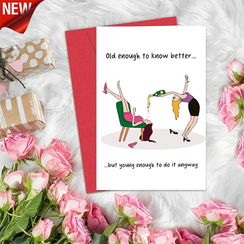 Funny Birthday Greeting Card, Old Enough to Know Better Humor Card for Women, Cheerful Celebration Card for F
Funny Birthday Greeting Card, Old Enough to Know Better Humor Card for Women, Cheerful Celebration Card for F