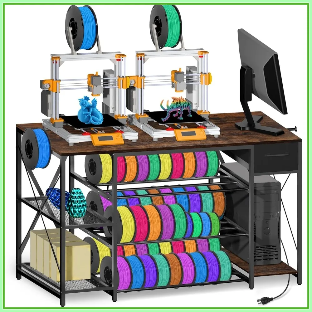 Large 4-Tier 3D Printer Stand with Charging Station, Filament Storage & Drawer, Heavy Duty Desk for Workshop Office Garage
Large 4-Tier 3D Printer Stand with Charging Station, Filament Storage & Drawer, Heavy Duty Desk for Workshop Office Garage