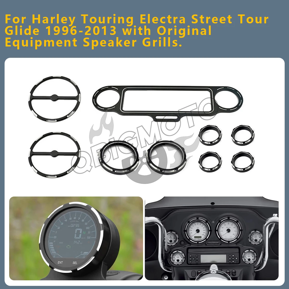 Stereo Speedometer Audio Speaker Trim Ring Instrument Board Gauge Bezel Cover For Harley Touring Electra Street Glide 2013-1996
Stereo Speedometer Audio Speaker Trim Ring Instrument Board Gauge Bezel Cover For Harley Touring Electra Street Glide 2013-1996