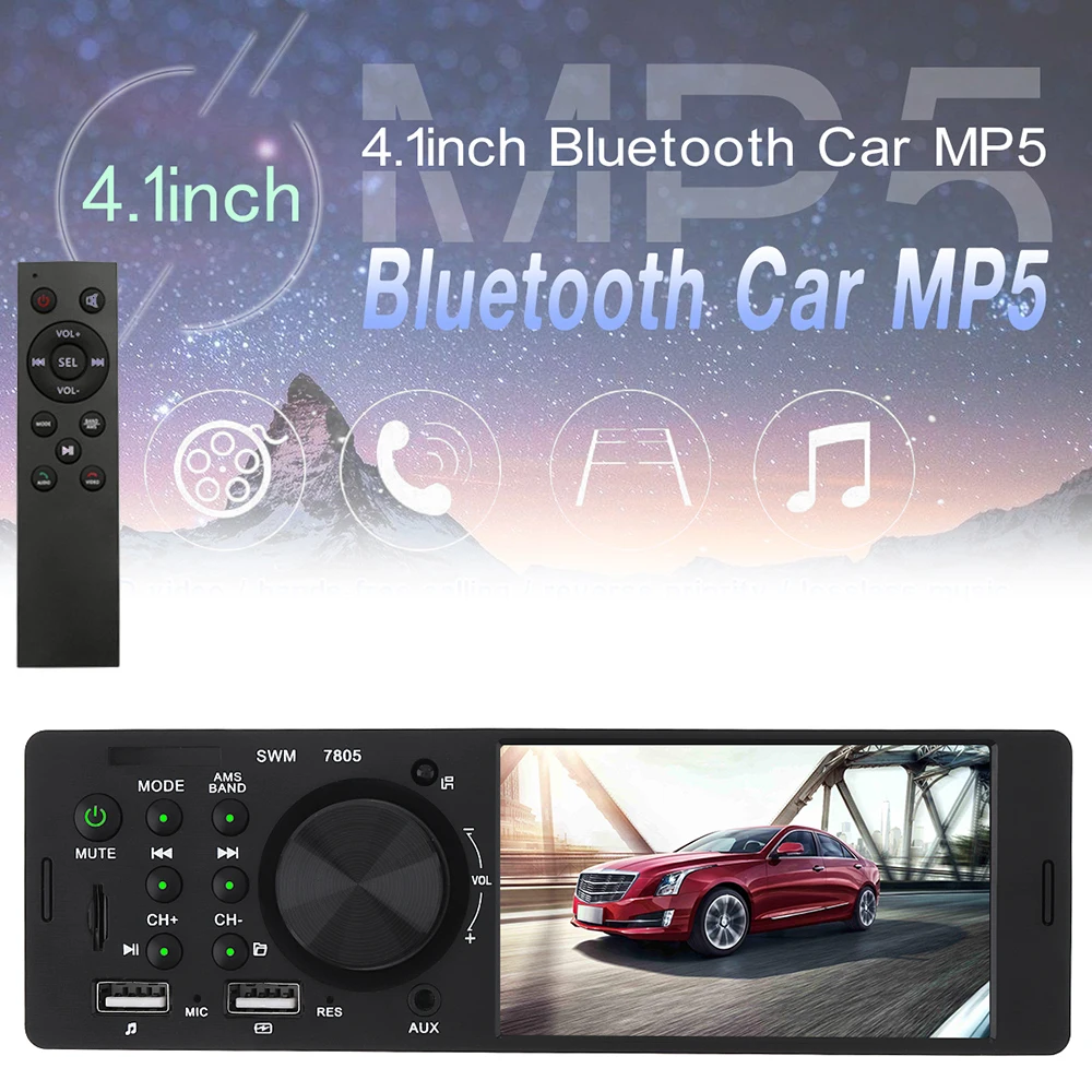 4.1 Inch 1 Din Dual USB Multimedia MP5 Player Stereo Radio Support Fast Phone Charging and Rear View Camera Bluetooth-compatible
4.1 Inch 1 Din Dual USB Multimedia MP5 Player Stereo Radio Support Fast Phone Charging and Rear View Camera Bluetooth-compatible