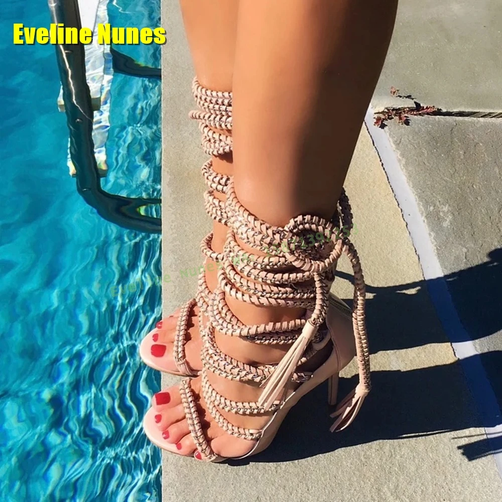 Cross Tied Gladiator Rope Sandals Open Toe Thin Heels Outfit Ankle Strap Solid Sexy Female Party Shoes Summer Trend New Style
Cross Tied Gladiator Rope Sandals Open Toe Thin Heels Outfit Ankle Strap Solid Sexy Female Party Shoes Summer Trend New Style