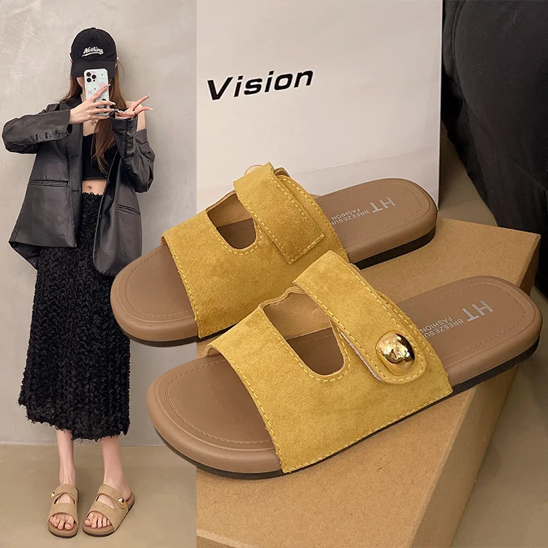 Women Summer Flat Slide Sandals Metal Buckle Open Toe Slippers Casual Non Slip thick Beach Slides Outdoor vacation Fashion Shoes
Women Summer Flat Slide Sandals Metal Buckle Open Toe Slippers Casual Non Slip thick Beach Slides Outdoor vacation Fashion Shoes