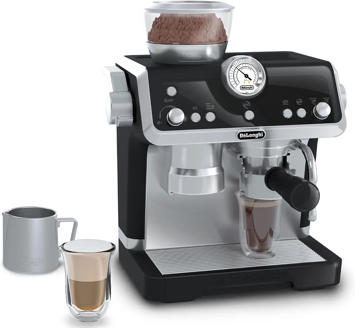 Virella Store Casdon De'Longhi Toys Barista Coffee Machine. Toy Kitchen Playset for Kids with Moving Parts, Realistic Sounds and Magic Coffee Reveal. For Children Aged 3+, Silver, Black
Virella Store Casdon De'Longhi Toys Barista Coffee Machine. Toy Kitchen Playset for Kids with Moving Parts, Realistic Sounds and Magic Coffee Reveal. For Children Aged 3+, Silver, Black