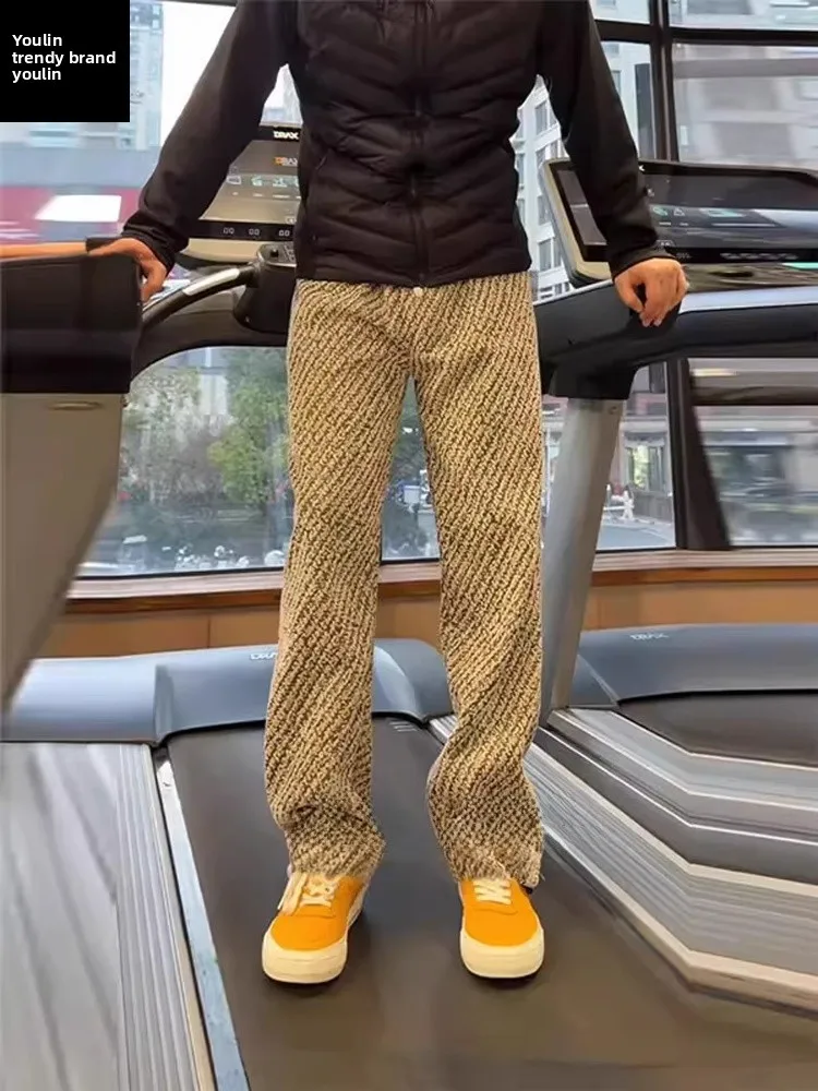 Thiened Fce Lined Knitted Tweed Men's Winter Sports Fitn Straight Leg Casual Pants mid Low Waist Elastic Joggers
Thiened Fce Lined Knitted Tweed Men's Winter Sports Fitn Straight Leg Casual Pants mid Low Waist Elastic Joggers