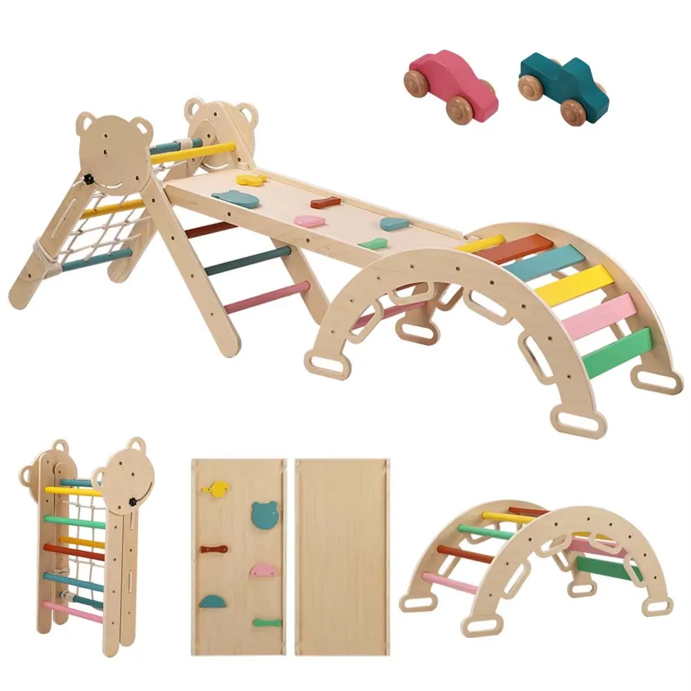 Wooden Climbing Frame Triangle Foldable Pickler Triangle Set with Rocking Arch Ramp Triangulo
Wooden Climbing Frame Triangle Foldable Pickler Triangle Set with Rocking Arch Ramp Triangulo
