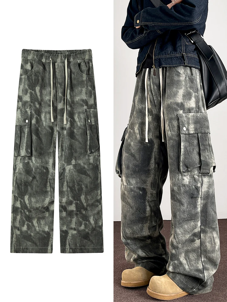 New Men's Tie-Dye Frayed Side Large Pocket Work Trousers High Street Vintage Wide Leg Jeans American Loose Casual Mop Trousers
New Men's Tie-Dye Frayed Side Large Pocket Work Trousers High Street Vintage Wide Leg Jeans American Loose Casual Mop Trousers
