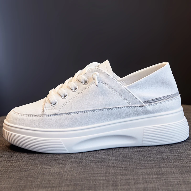 Women's White Genuine Leather Platform Sneakers Non-Slip Thick Sole 2-Way Wear Casual Walking Shoes Breathable 2026 New
Women's White Genuine Leather Platform Sneakers Non-Slip Thick Sole 2-Way Wear Casual Walking Shoes Breathable 2026 New