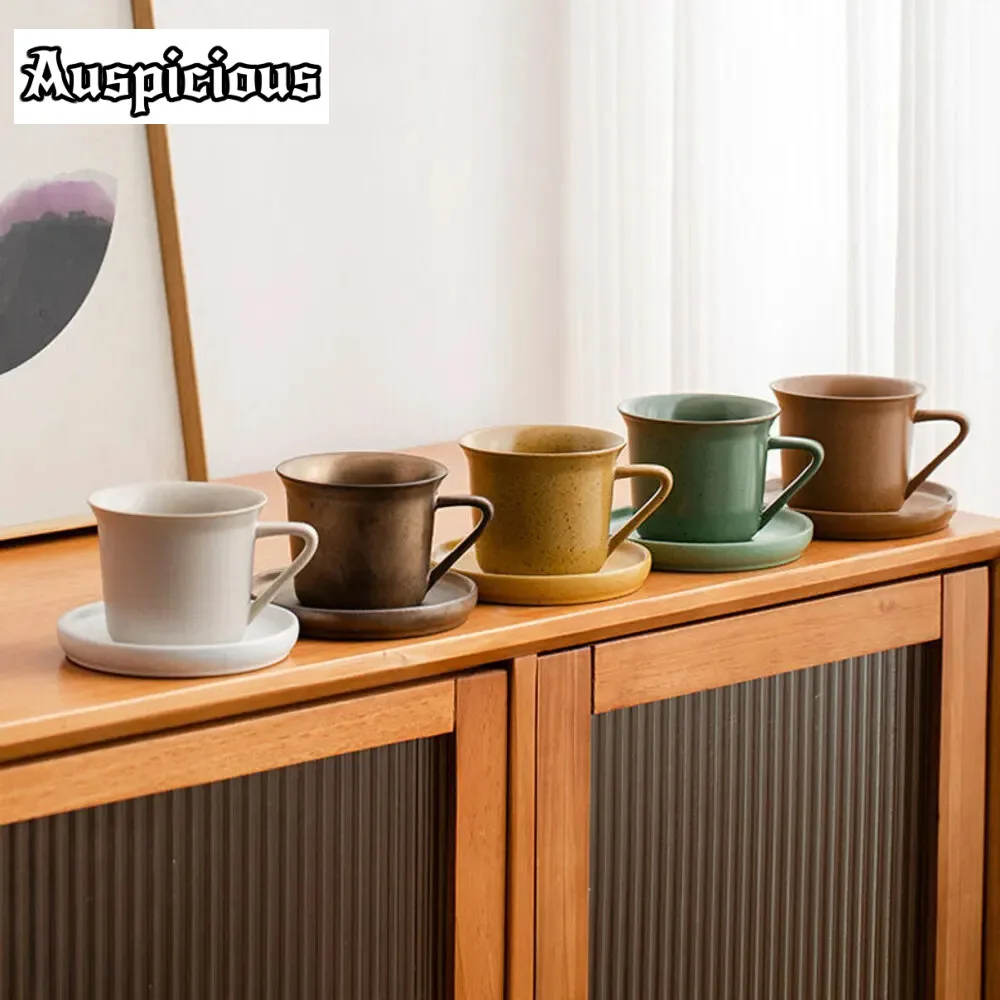180ml Afternoon Coffee Cup Mug Retro Coarse Pottery Mug with Saucer Tea Brewing Personalized Mug Flower Tea Cafes Supplies Craft
180ml Afternoon Coffee Cup Mug Retro Coarse Pottery Mug with Saucer Tea Brewing Personalized Mug Flower Tea Cafes Supplies Craft