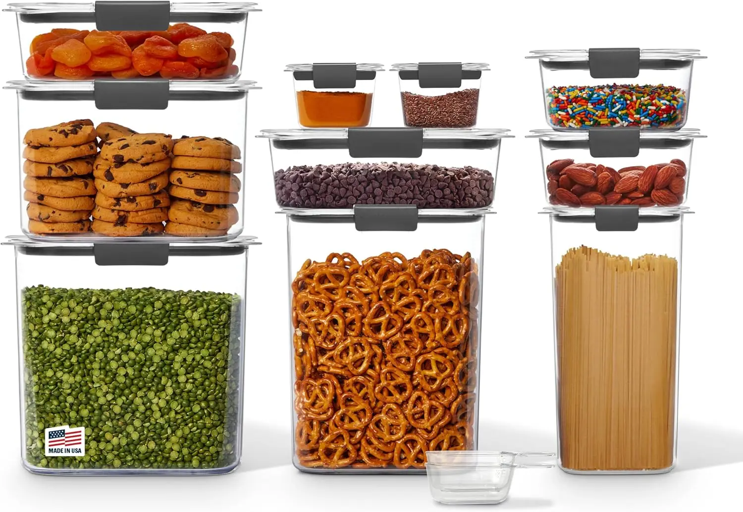 Airtight Pantry Storage Containers 10 Piece Set, Clear Stackable Food Storage with Latched Lids
Airtight Pantry Storage Containers 10 Piece Set, Clear Stackable Food Storage with Latched Lids