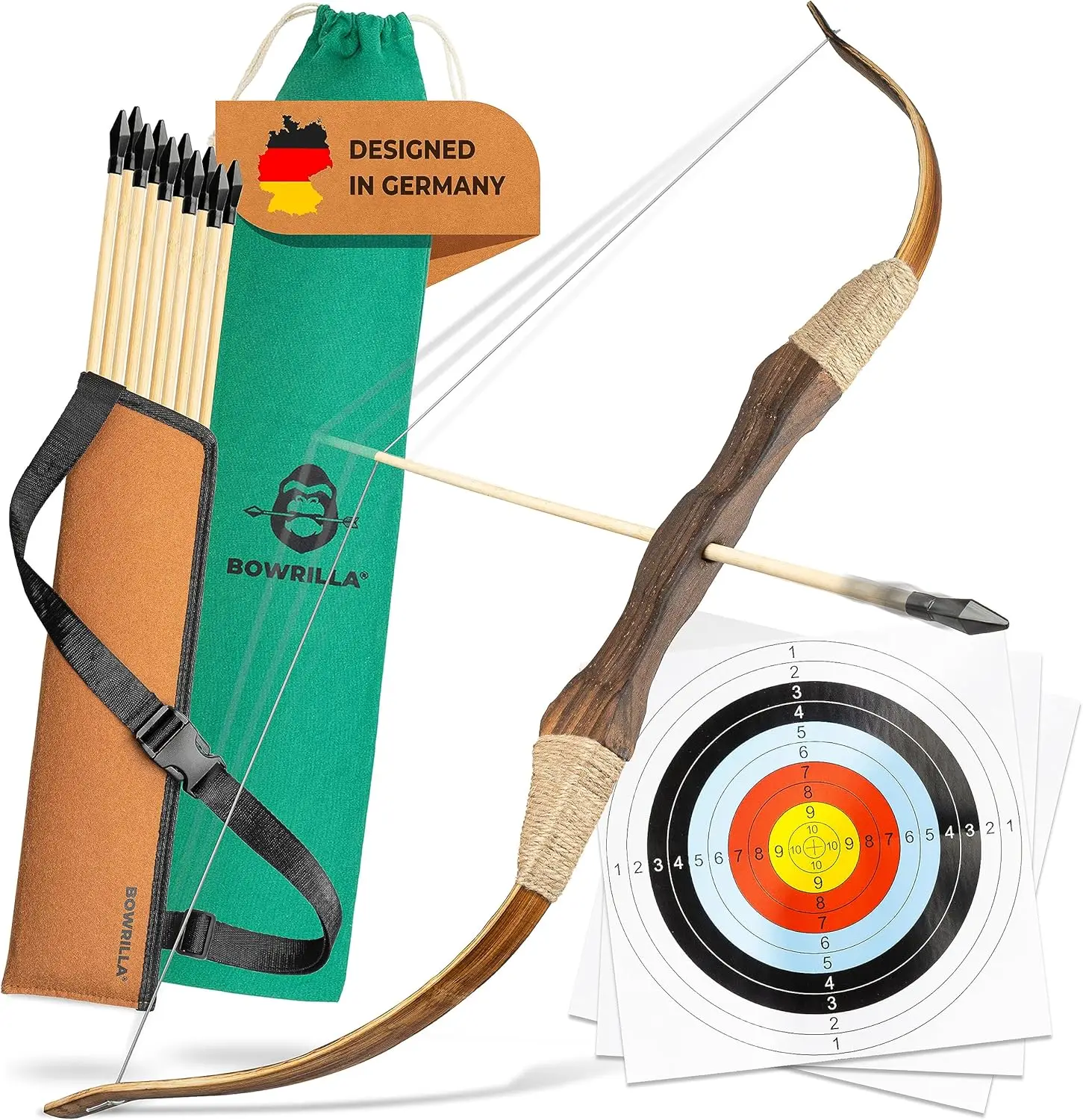 Wooden Bow and Arrow for Kids with 10 Arrows, Quiver, 3 Targets & Storage Bag | Kids Bow and Arrow Set for Right- and Left
Wooden Bow and Arrow for Kids with 10 Arrows, Quiver, 3 Targets & Storage Bag | Kids Bow and Arrow Set for Right- and Left
