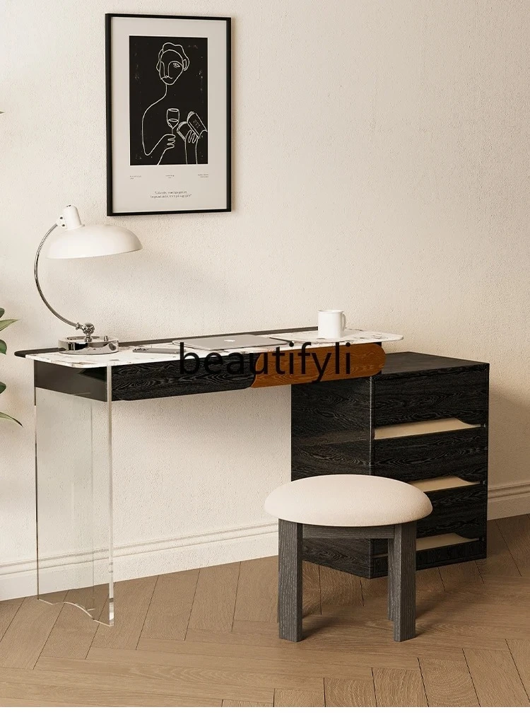 Vintage Style Solid Wood Dressing Table Minimalist Home Bedroom Acrylic Makeup Table Rock Slab Desk
Vintage Style Solid Wood Dressing Table Minimalist Home Bedroom Acrylic Makeup Table Rock Slab Desk