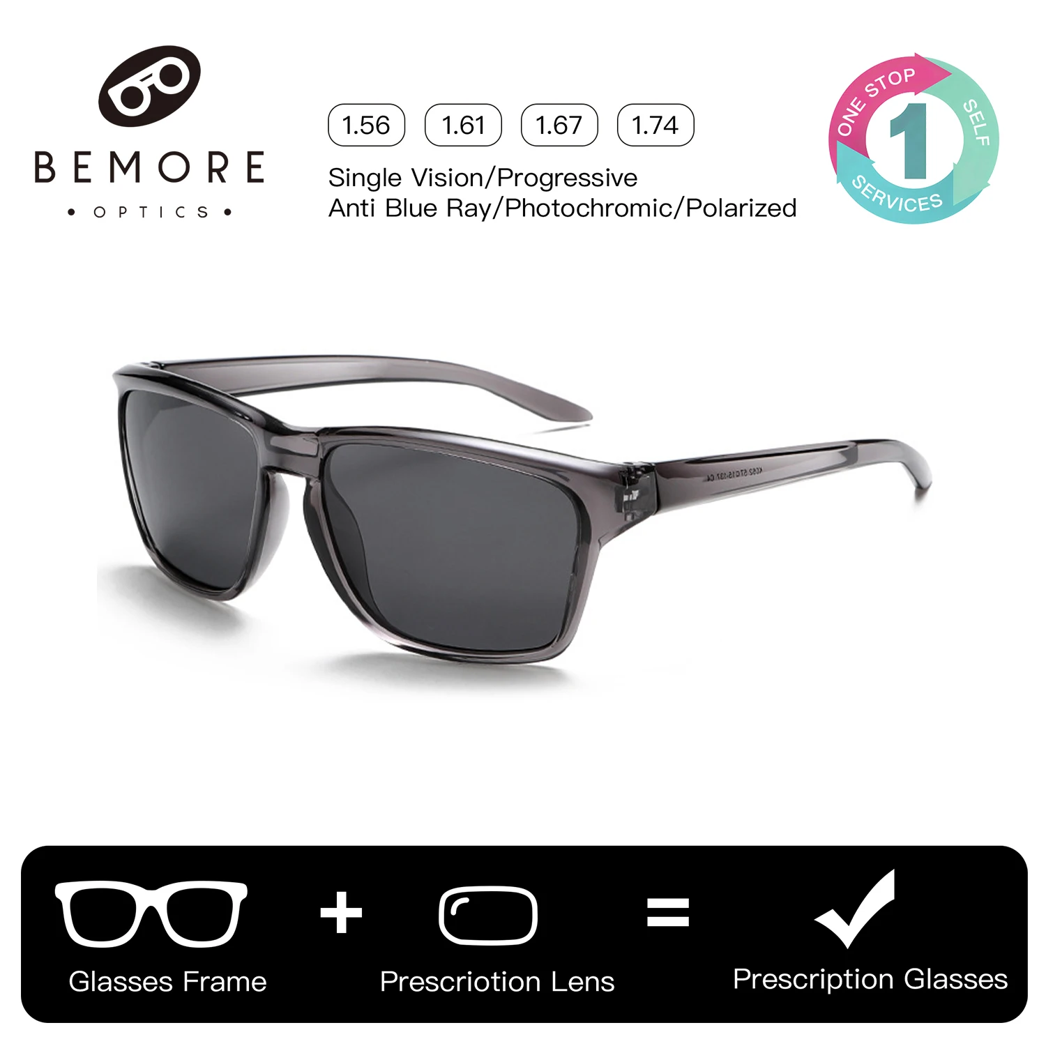 BEMORE Square Prescription Sun Glasses Unisex Acetate Women Sunglasses for Sight for Men Polarized UV400 Sunscreen Sunglasses
BEMORE Square Prescription Sun Glasses Unisex Acetate Women Sunglasses for Sight for Men Polarized UV400 Sunscreen Sunglasses
