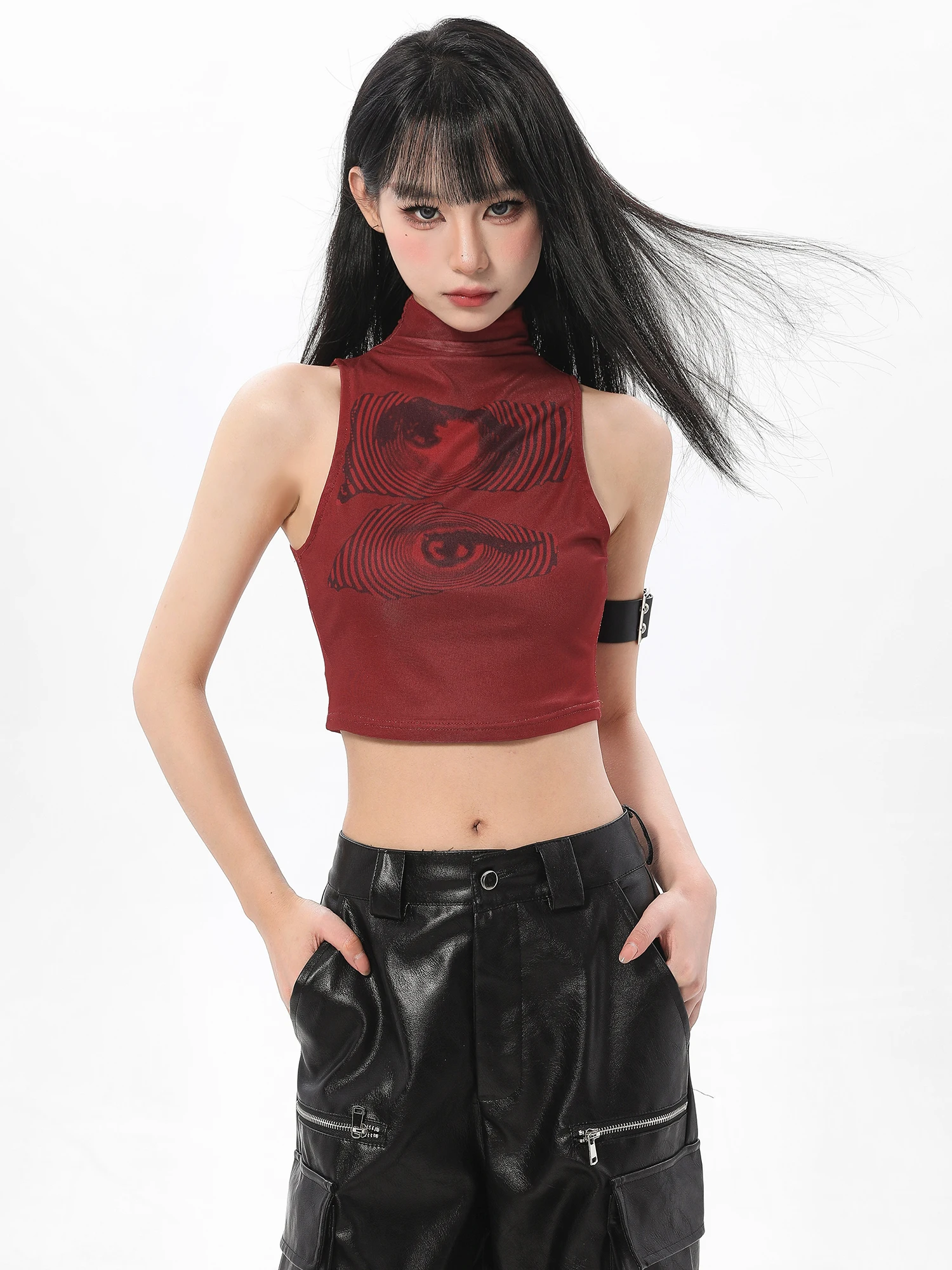 American Style Hot Girl Red Half High Neck Tank Women's Summer Slim Fit Short Gauze Crop Top Fashion Female Clothes
American Style Hot Girl Red Half High Neck Tank Women's Summer Slim Fit Short Gauze Crop Top Fashion Female Clothes