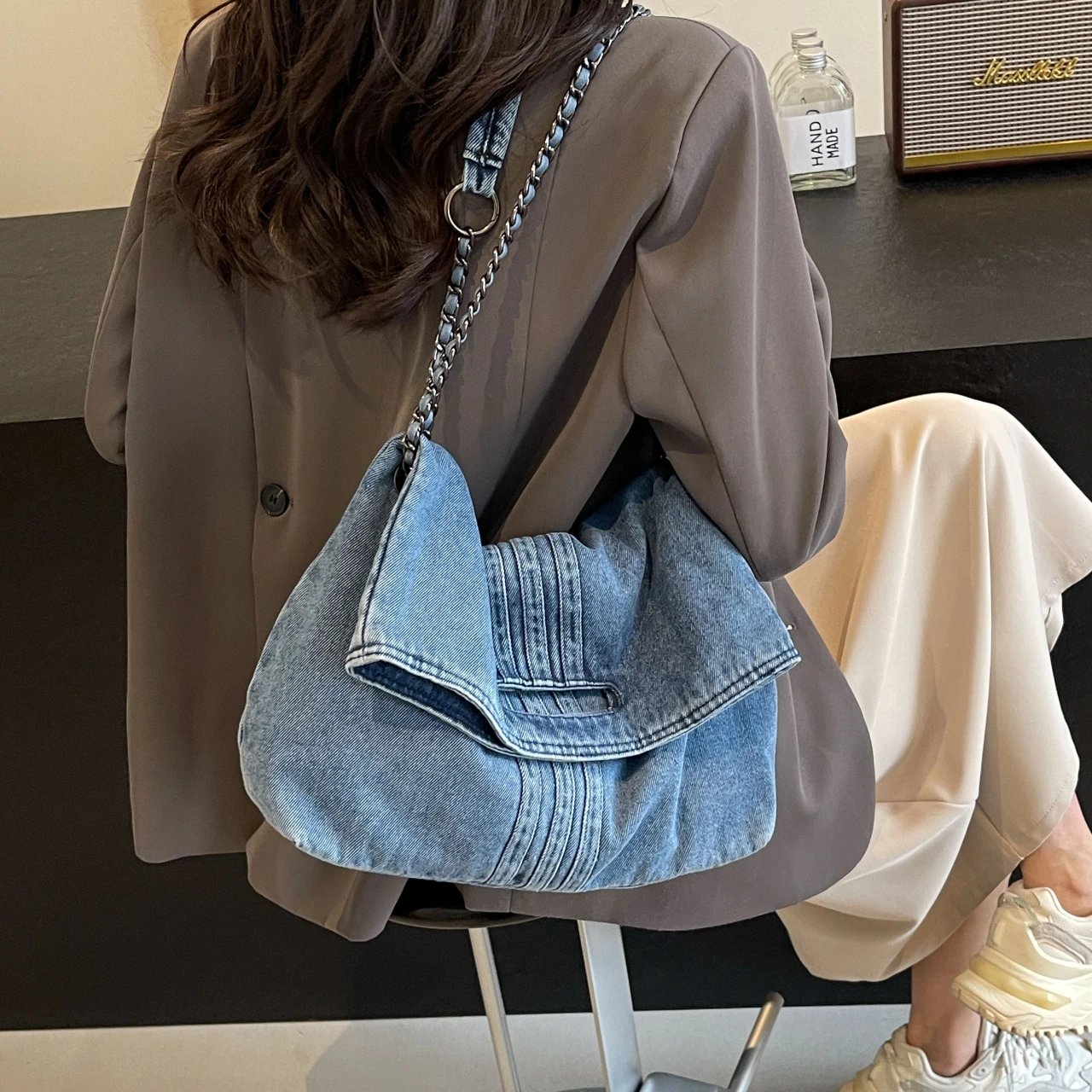 Classic Denim Shoulder Bags Women Large Capacity Canvas Casual Totes Solid Simple Cloth Handbags Female Elegant Vintage Bags
Classic Denim Shoulder Bags Women Large Capacity Canvas Casual Totes Solid Simple Cloth Handbags Female Elegant Vintage Bags