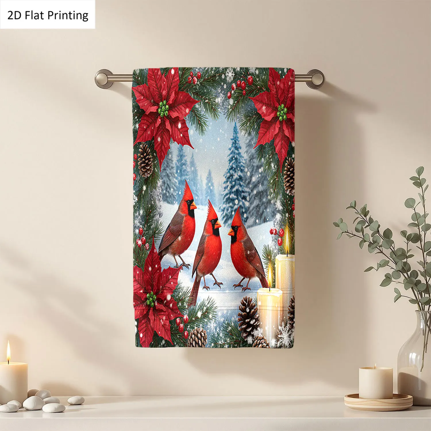 1Pc Christmas Poinsettias Candles Pine Cones Bathroom Hand Towel Bath Towel, Multiple Size Microfiber Polyester Towel, Unique Home Decorative Kitchen Towels, Festival Bathroom Accessories Decor, Quick Dry and Absorbent
1Pc Christmas Poinsettias Candles Pine Cones Bathroom Hand Towel Bath Towel, Multiple Size Microfiber Polyester Towel, Unique Home Decorative Kitchen Towels, Festival Bathroom Accessories Decor, Quick Dry and Absorbent
