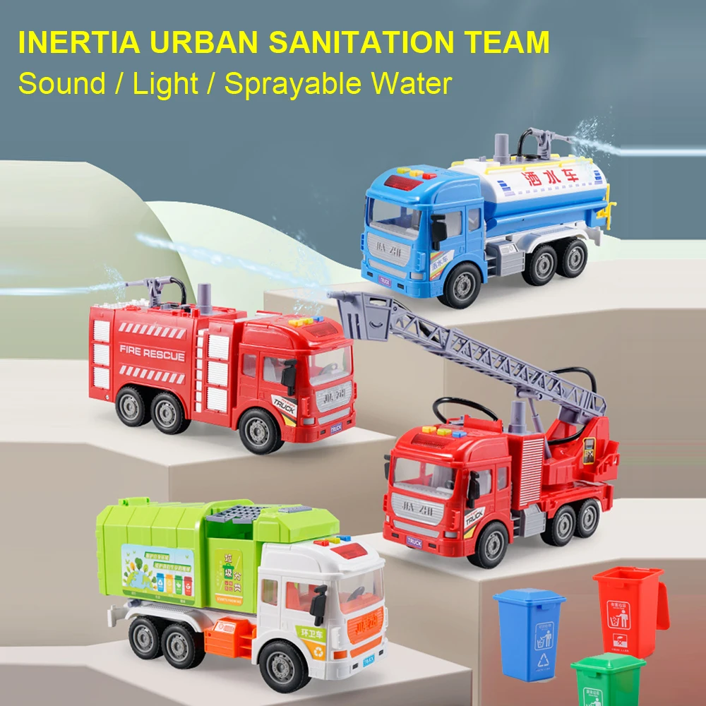 Sound And Light Sprayable Inertia Urban Sanitation Team,Sprinkler Truck Excavator Police Car Fire Truck Model Children's Toy
Sound And Light Sprayable Inertia Urban Sanitation Team,Sprinkler Truck Excavator Police Car Fire Truck Model Children's Toy