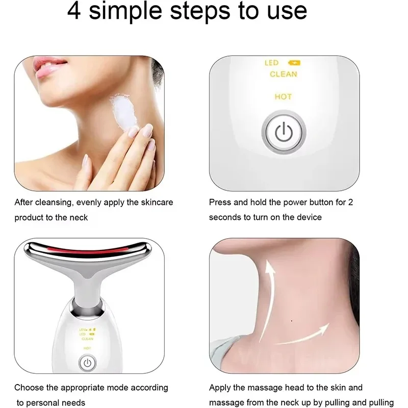 7 Colors LED Lights Face Neck Beauty Device Vibration Massage Improve Neck Lines Face Lifting Machine for Wrinkles, Double Chin2
7 Colors LED Lights Face Neck Beauty Device Vibration Massage Improve Neck Lines Face Lifting Machine for Wrinkles, Double Chin2