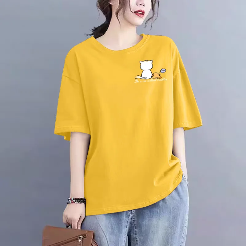 2025 cotton American fun kitten pattern printing national trend short-sleeved T-shirt women's summer new loose couple tops
2025 cotton American fun kitten pattern printing national trend short-sleeved T-shirt women's summer new loose couple tops