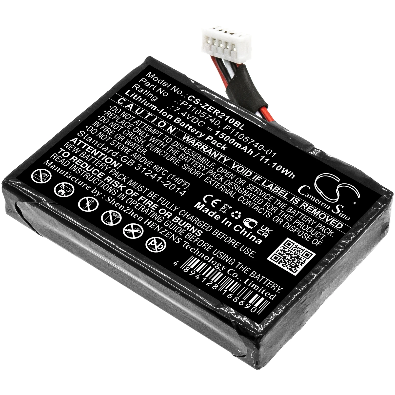 Li-ion Portable Printer Battery for Zebra, 7.4V, 1500mAh, Compatible Models: ZQ200, ZQ210, ZQ21-A0E12KE-00 ZQ22-A0E01KE-00
Li-ion Portable Printer Battery for Zebra, 7.4V, 1500mAh, Compatible Models: ZQ200, ZQ210, ZQ21-A0E12KE-00 ZQ22-A0E01KE-00
