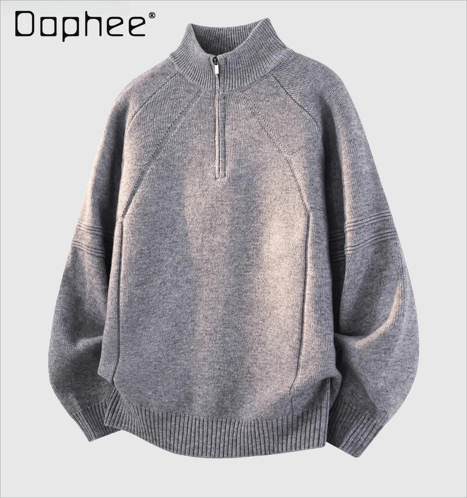 2025 Autumn Winter Half-Zip Stand Collar Gray Long Sleeve Pullover Sweater Men Loose Casual Simple Black Knitwear
2025 Autumn Winter Half-Zip Stand Collar Gray Long Sleeve Pullover Sweater Men Loose Casual Simple Black Knitwear