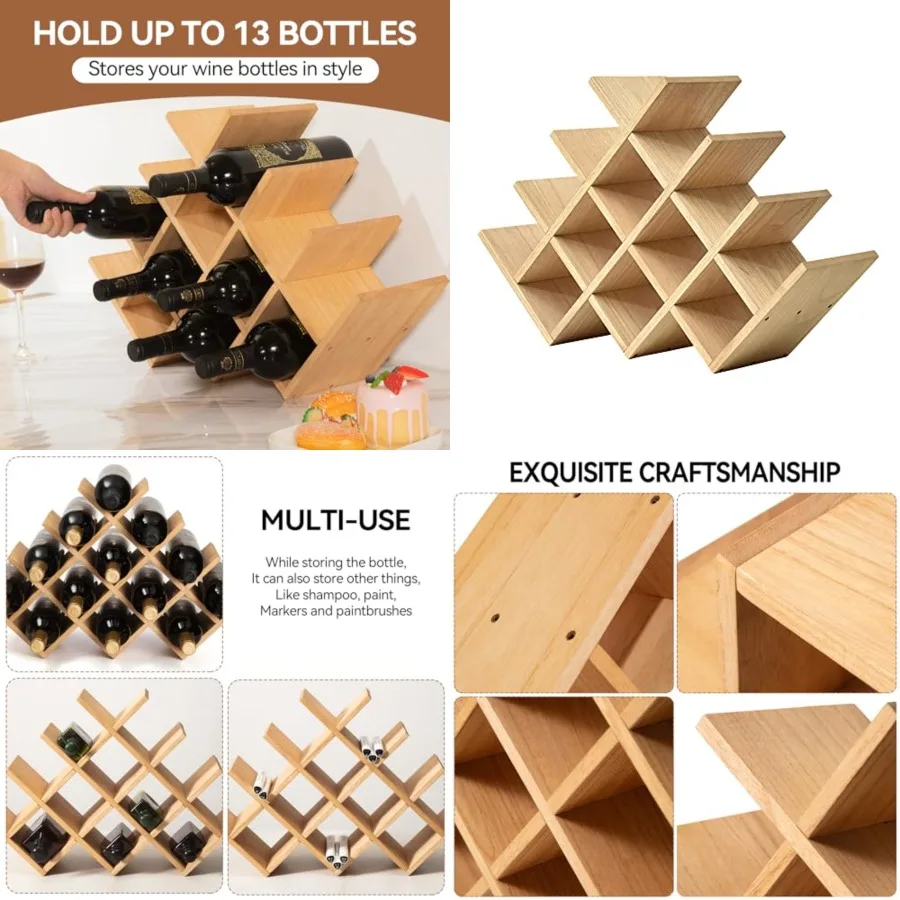 Wine Rack, 4-Tier Solid Wood Countertop Wine Holder, Freestanding Bottle Storage Shelf for Kitchen, Bar, Cabinet, Pantry, 22.28
Wine Rack, 4-Tier Solid Wood Countertop Wine Holder, Freestanding Bottle Storage Shelf for Kitchen, Bar, Cabinet, Pantry, 22.28
