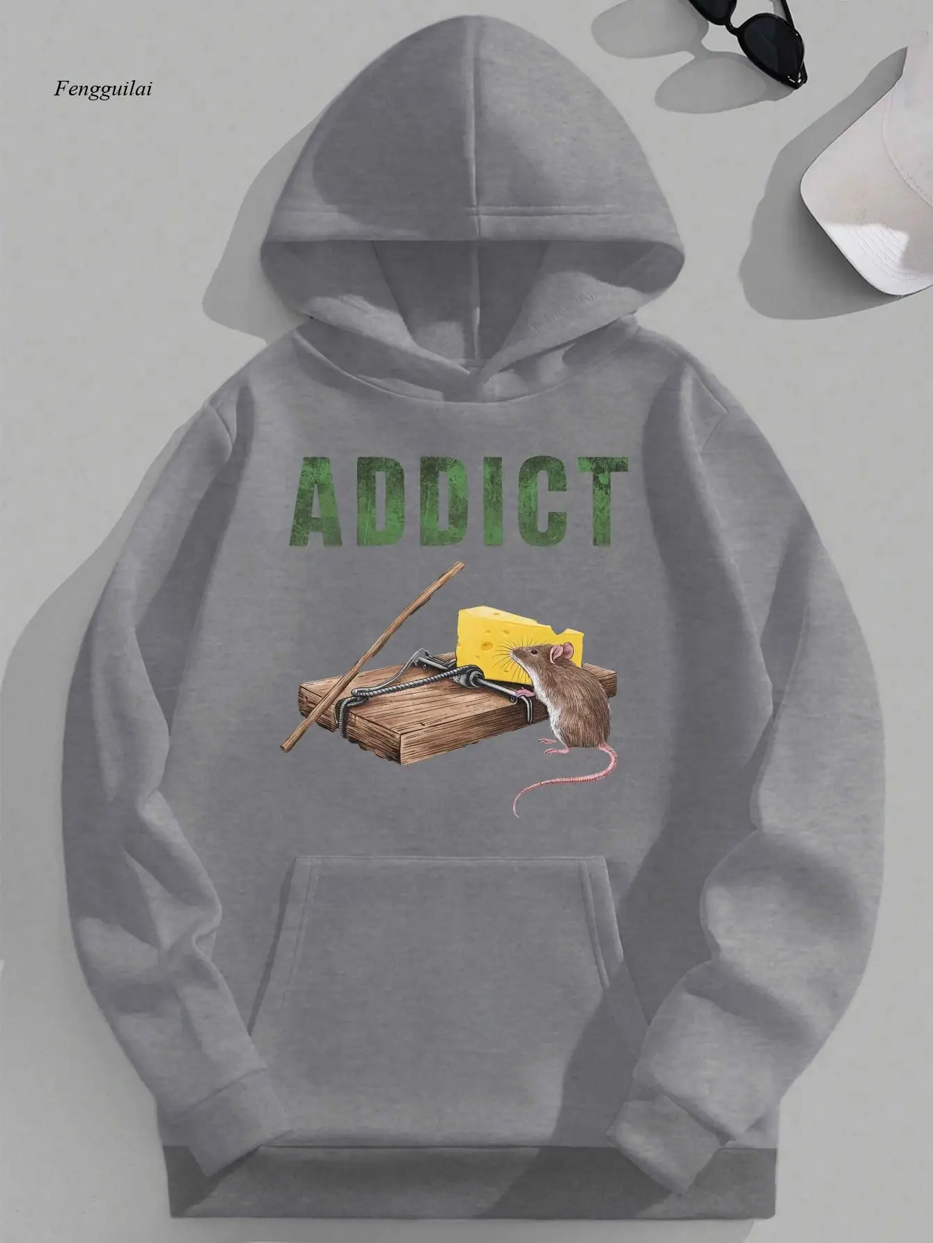 Черная толстовка с рисунком сыра и мыши «ADDICT» — повседневная толстовка, которую можно стирать в машине
Черная толстовка с рисунком сыра и мыши «ADDICT» — повседневная толстовка, которую можно стирать в машине