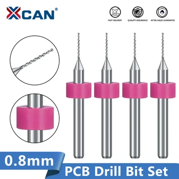 XCAN 0,8mm 10 teile/los Hartmetall Micro Bohrer Bits CNC PCB Bohrer Set