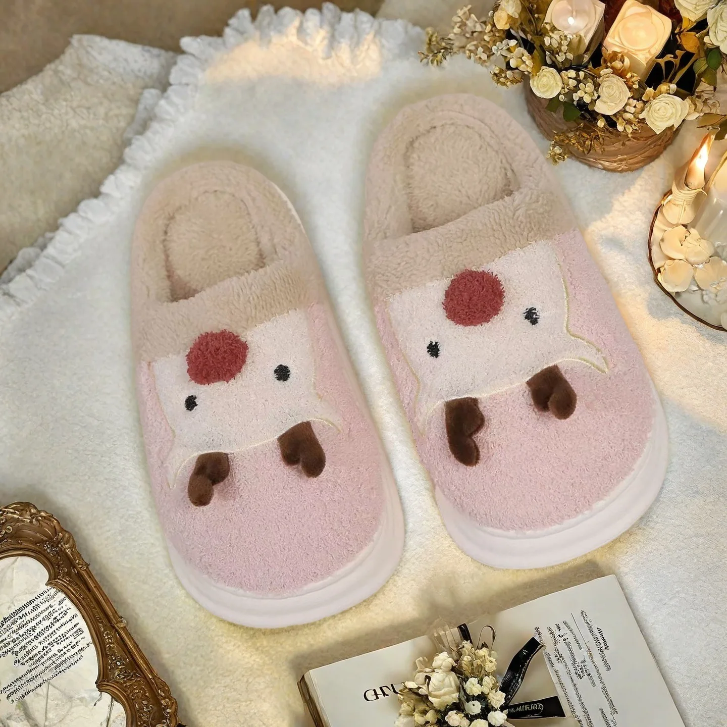 Тапочки-олени: роскошные, плюшевые, уютные, на толстой подошве из флиса шерпа, женские, нескользящие, для дома
Тапочки-олени: роскошные, плюшевые, уютные, на толстой подошве из флиса шерпа, женские, нескользящие, для дома