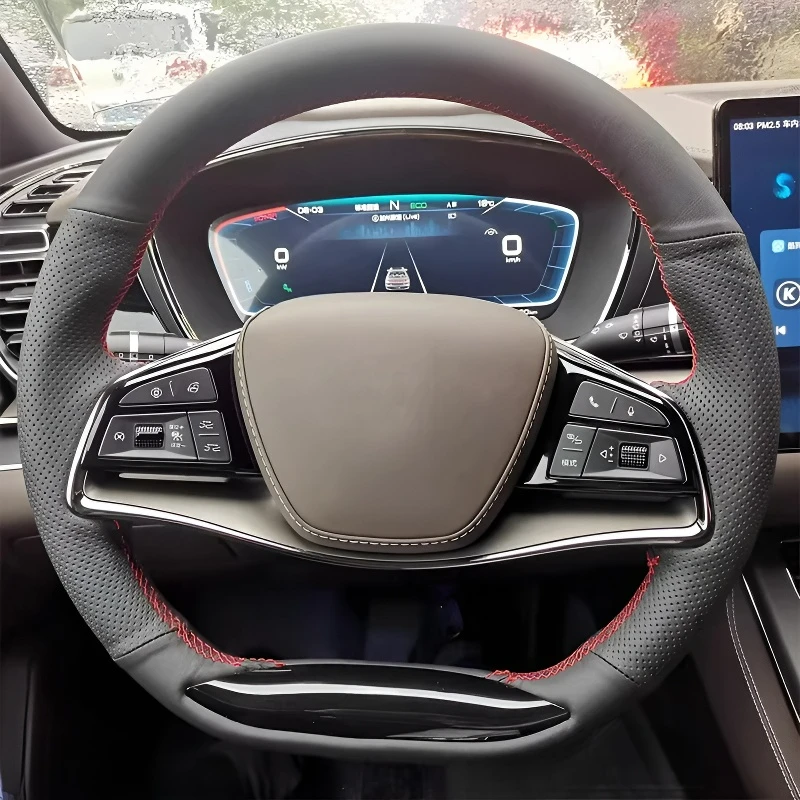 For BYD Tang 21-25models Hand-stitched steering wheel cover lightweight and breathable, full coverage modification design
For BYD Tang 21-25models Hand-stitched steering wheel cover lightweight and breathable, full coverage modification design