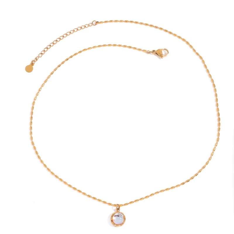 Minar Statement Round Moonstone Pendant Necklaces for Women Mujer Tarnish Free 18K Gold PVD Plated Stainless Steel Beads Chokers
Minar Statement Round Moonstone Pendant Necklaces for Women Mujer Tarnish Free 18K Gold PVD Plated Stainless Steel Beads Chokers