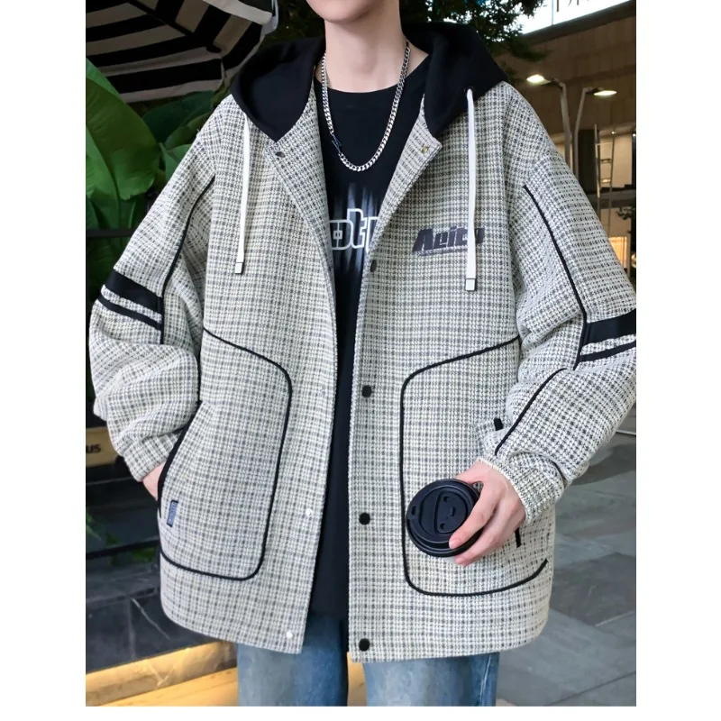 Autumn's New Versatile Youth Coats Men's Fashion Trends Student Hooded Casual Cotton-padded Jackets Men's Loose Checkered Coats
Autumn's New Versatile Youth Coats Men's Fashion Trends Student Hooded Casual Cotton-padded Jackets Men's Loose Checkered Coats