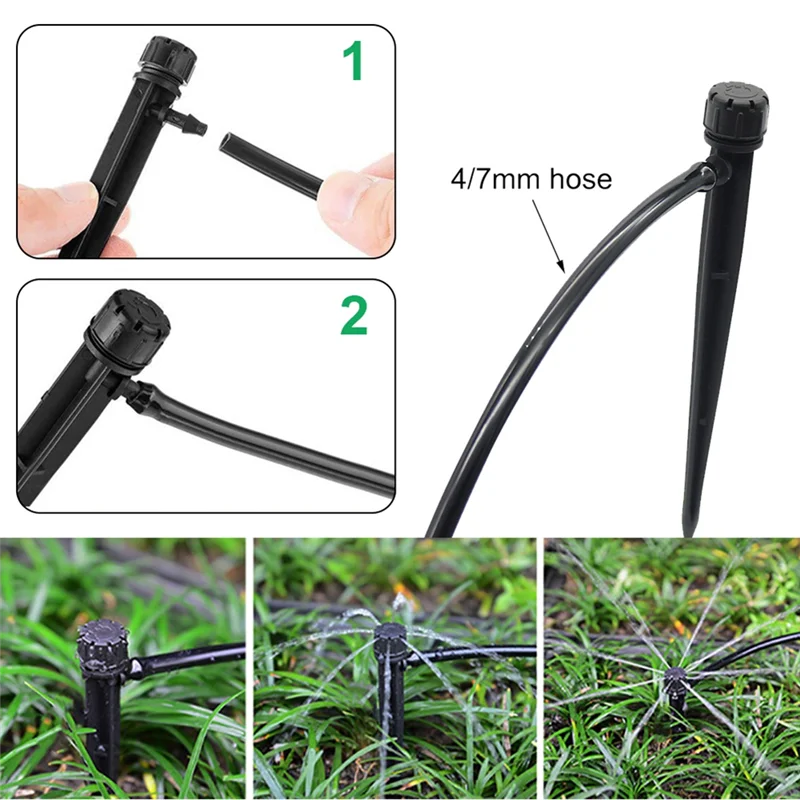 100 Pcs 4/7Mm Tube Compatible Adjustable 360° Drip Emitters Set Kit Efficient Drip Irrigation System Set Kit
100 Pcs 4/7Mm Tube Compatible Adjustable 360° Drip Emitters Set Kit Efficient Drip Irrigation System Set Kit