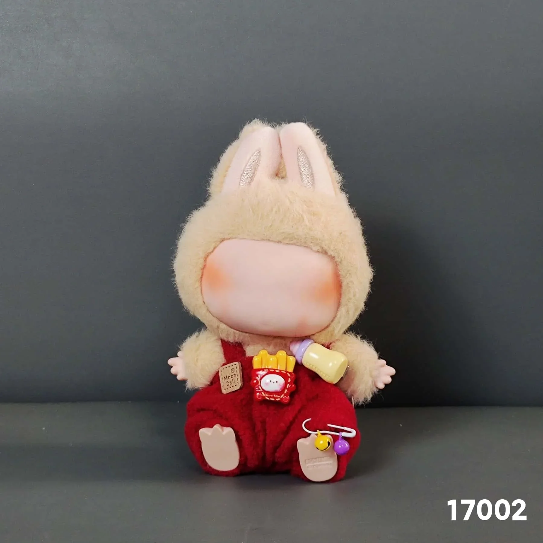 17cm Labubu Doll Outfit Set Plush Hooded Red Overalls With Fries Bottle Decor Cute Doll Clothes DIY Kid Gift Fashion Accessories
17cm Labubu Doll Outfit Set Plush Hooded Red Overalls With Fries Bottle Decor Cute Doll Clothes DIY Kid Gift Fashion Accessories