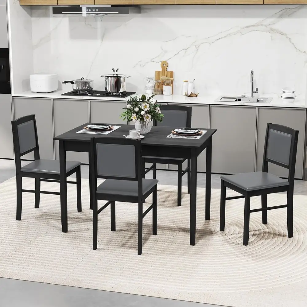 Grey 5-Piece Solid Wood Dining Set with Padded Seats & Backrests for Kitchen, Dining Room, or Breakfast Nook
Grey 5-Piece Solid Wood Dining Set with Padded Seats & Backrests for Kitchen, Dining Room, or Breakfast Nook