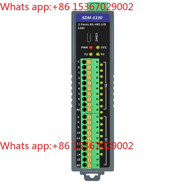 16-Channel switch input module 16DI remote I/O to 2-channel RS-485 Modbus RTU
16-Channel switch input module 16DI remote I/O to 2-channel RS-485 Modbus RTU