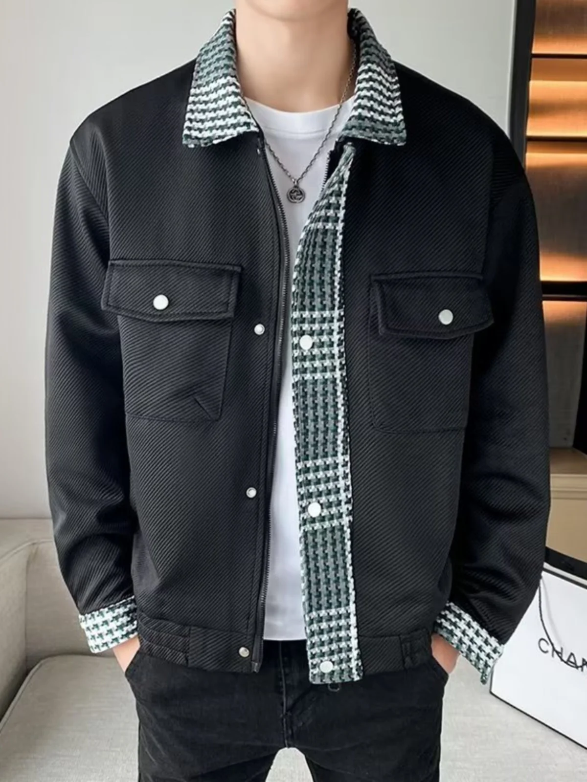 Spring Autumn Men's Slim Fit Casual Workwear Jaet Collared Trendy Brand Splice Top Youth ular Polyester Fiber Zipper
Spring Autumn Men's Slim Fit Casual Workwear Jaet Collared Trendy Brand Splice Top Youth ular Polyester Fiber Zipper