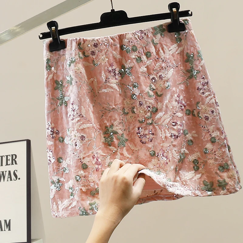 Faionable Korean Sle A-Line Skirt Women's High Waist Slim Fit Decorative Sequin Floral Print ort Skirt
Faionable Korean Sle A-Line Skirt Women's High Waist Slim Fit Decorative Sequin Floral Print ort Skirt