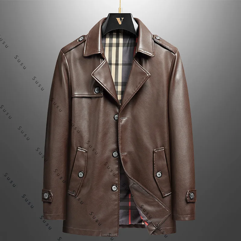 2025 new pu leather jacket multi-button lapel trench coat business middle-aged and young men's leather jacket suit men's leather
2025 new pu leather jacket multi-button lapel trench coat business middle-aged and young men's leather jacket suit men's leather