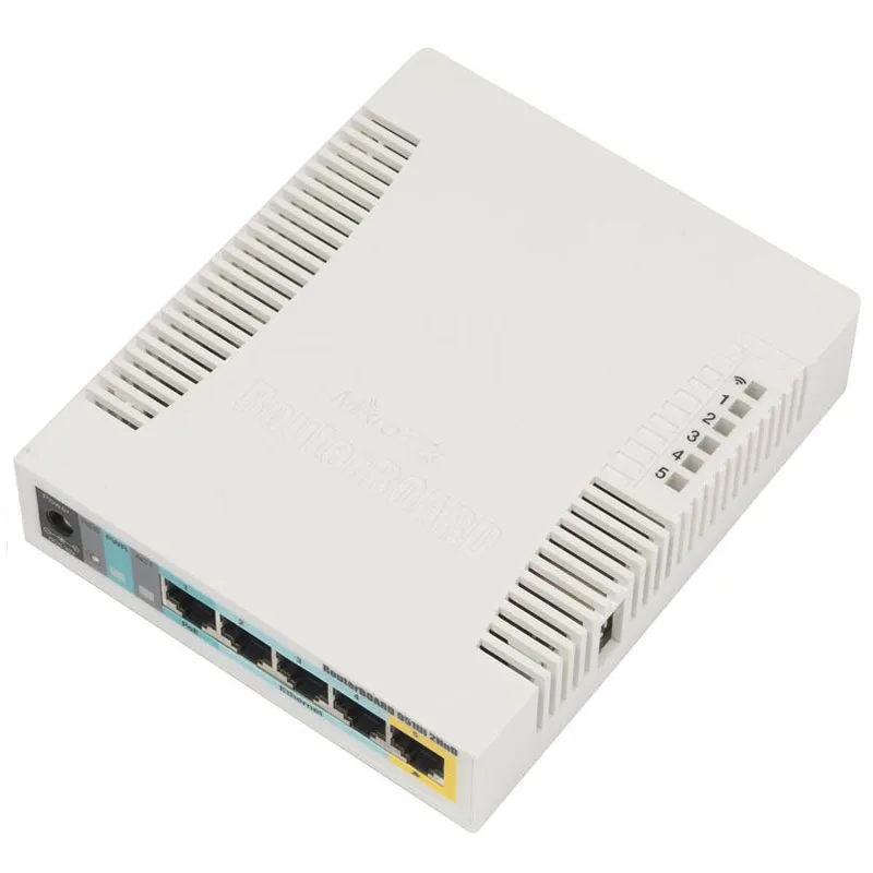 Mikrotik RB951Ui-2HnD home wireless router wifi 2.4GHz AP with five Ethernet ports and PoE output on port 5
Mikrotik RB951Ui-2HnD home wireless router wifi 2.4GHz AP with five Ethernet ports and PoE output on port 5