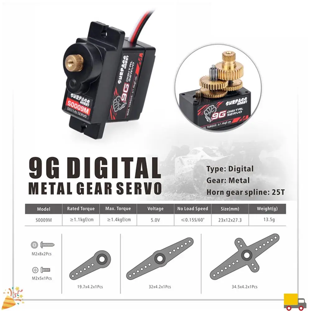 SURPASS HOBBY 4PCS S0009M 9G Digital Servos Metal Gear Servo 1.4KG Steering Gear For RC Cars Parts Airplane Boat Ship Plane
SURPASS HOBBY 4PCS S0009M 9G Digital Servos Metal Gear Servo 1.4KG Steering Gear For RC Cars Parts Airplane Boat Ship Plane