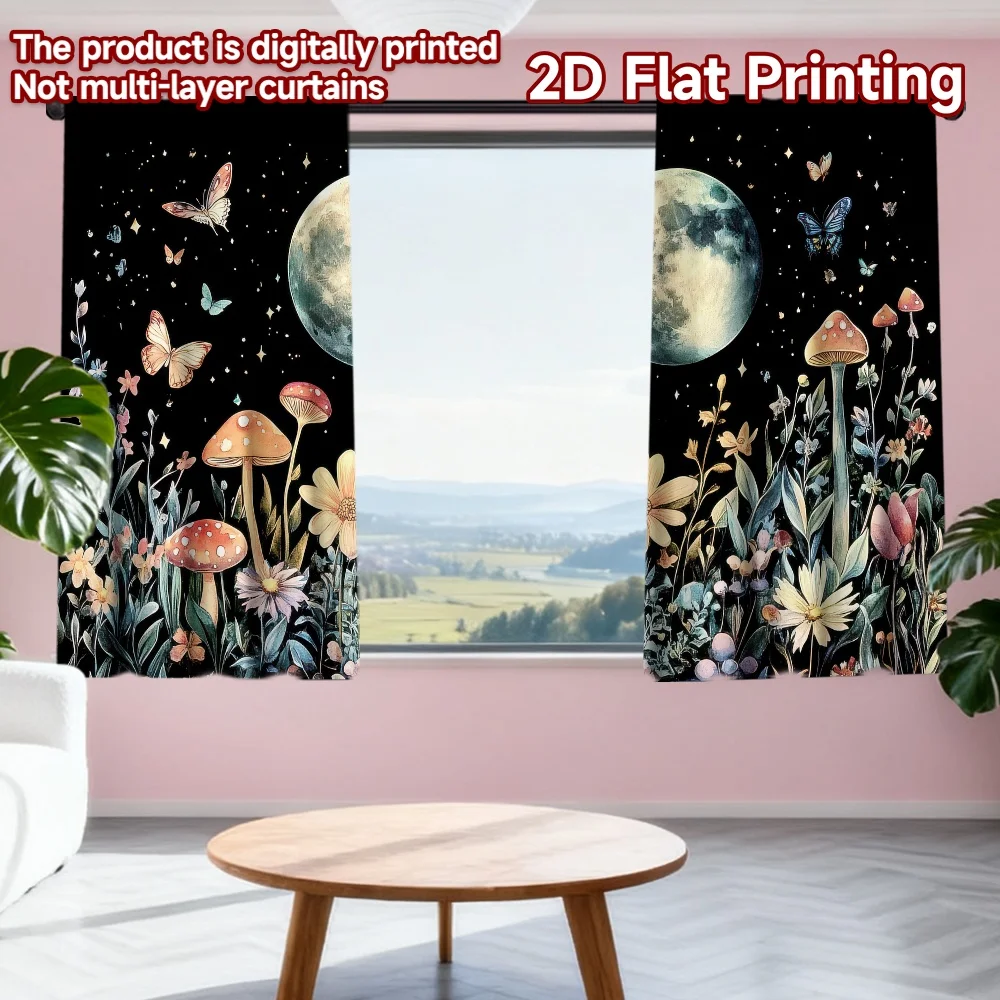 2D flat printing 2pcs Party Window Curtains Moonlit Enchanted Garden Digital Printed Polyester Drapes Family Party Decoration
2D flat printing 2pcs Party Window Curtains Moonlit Enchanted Garden Digital Printed Polyester Drapes Family Party Decoration