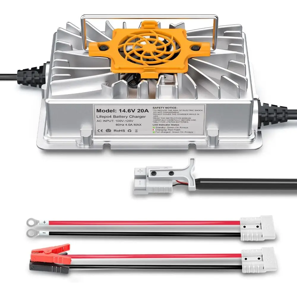 Зарядное устройство для литиевой батареи 14,6 В, 20 А для аккумулятора LiFePO4 12 В (12,8 В), водонепроницаемость IP65
Зарядное устройство для литиевой батареи 14,6 В, 20 А для аккумулятора LiFePO4 12 В (12,8 В), водонепроницаемость IP65