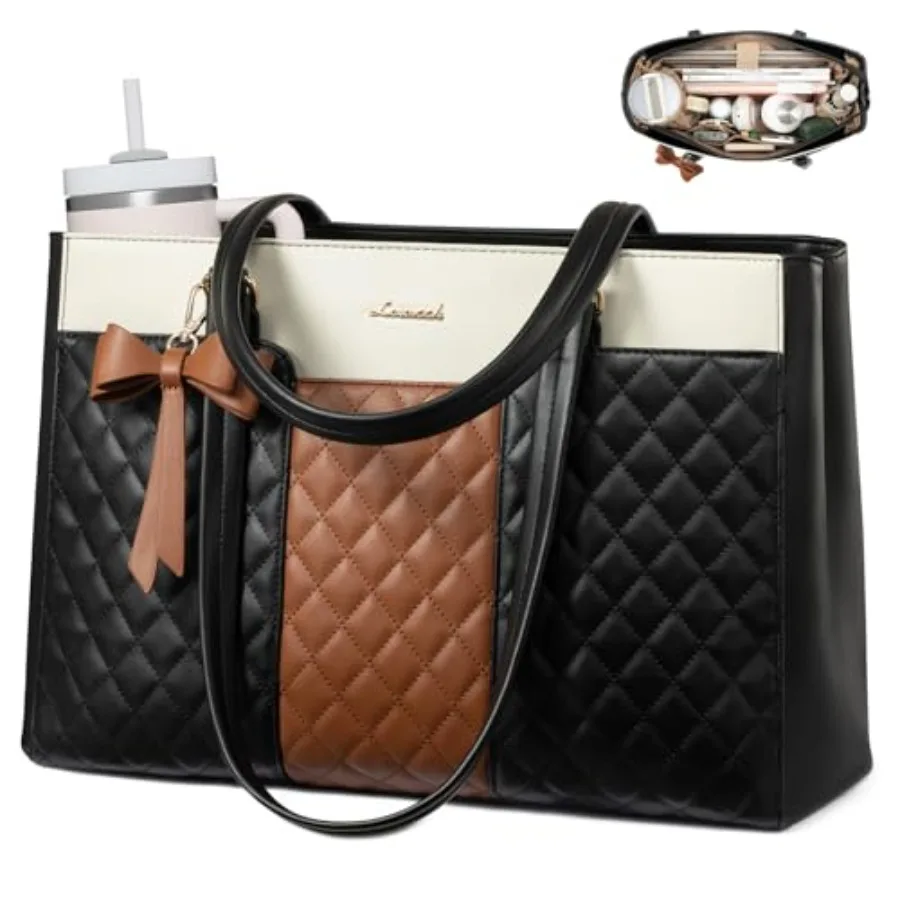 Laptop Tote Bag for Women, Work Bags PU Leather Teacher Tote Bag, Waterproof Quilted Computer Bag for Office Professional Brief
Laptop Tote Bag for Women, Work Bags PU Leather Teacher Tote Bag, Waterproof Quilted Computer Bag for Office Professional Brief