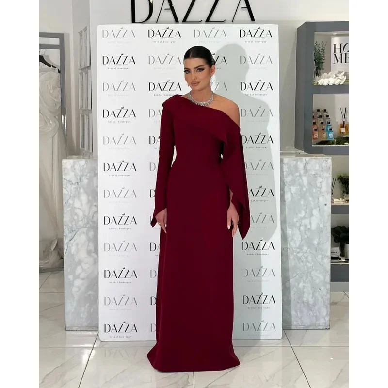 Customized One Shoulder Long Sleeve Prom Dresses Pleated Evening Gowns Floor Length Formal Occasion Party Dress
Customized One Shoulder Long Sleeve Prom Dresses Pleated Evening Gowns Floor Length Formal Occasion Party Dress