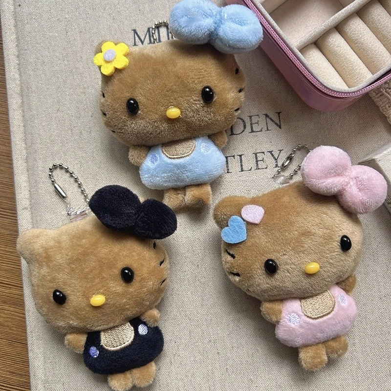 Black Skin Kitty Plush Keychain Cute Tan Kitty with Blue Pink Black Bow Matching Dress Kawaii Sanrio Bag Charm
Black Skin Kitty Plush Keychain Cute Tan Kitty with Blue Pink Black Bow Matching Dress Kawaii Sanrio Bag Charm