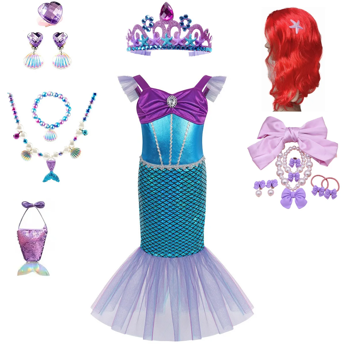Puffy Skirt Little Mermaid Dress for Girls Mesh Cosplay Fantasy Children Birthday Party Princess Costume Kids Halloween Cloth
Puffy Skirt Little Mermaid Dress for Girls Mesh Cosplay Fantasy Children Birthday Party Princess Costume Kids Halloween Cloth
