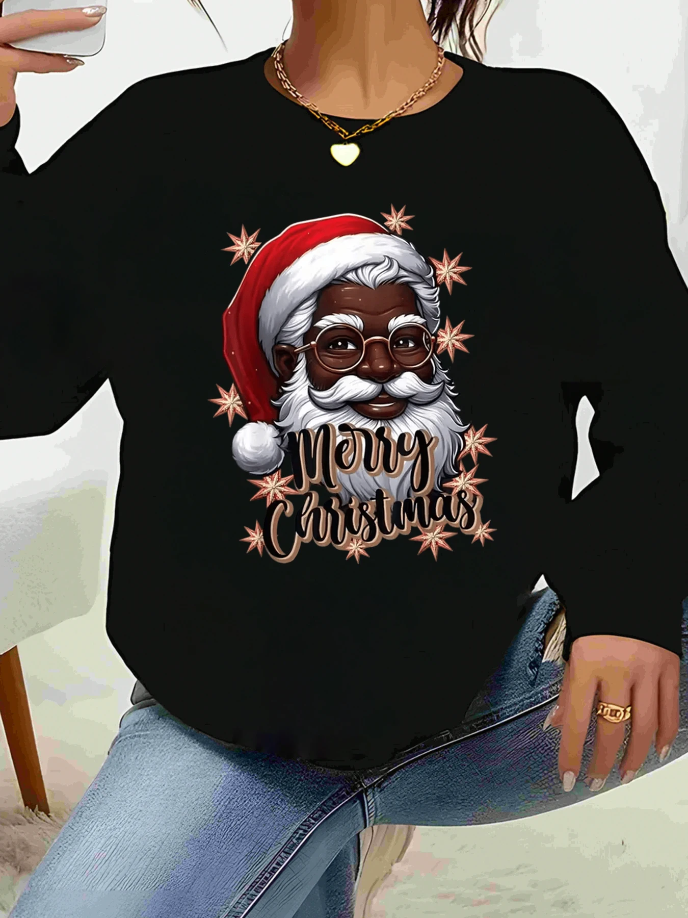Santa Claus Face Merry Christmas Print Long Sleeve Sweater Holiday Casual Wear Women's Top
Santa Claus Face Merry Christmas Print Long Sleeve Sweater Holiday Casual Wear Women's Top